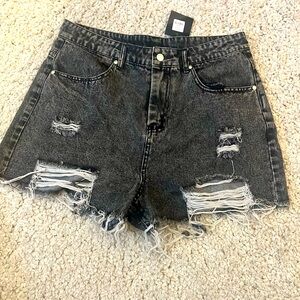 HYFVE Women’s Distressed Black Denim Shorts